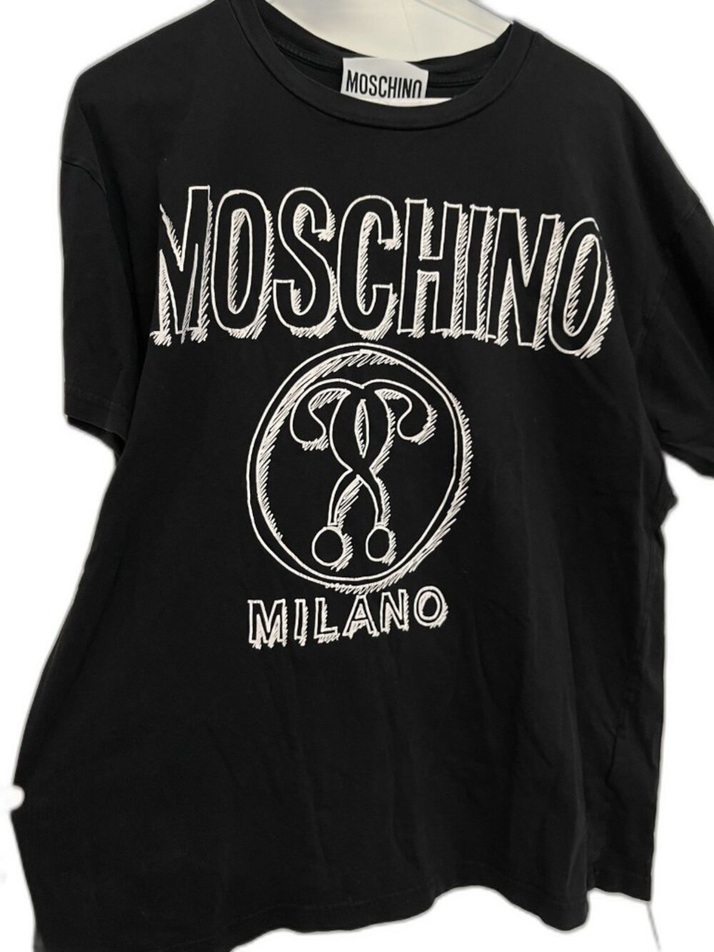 Moschino Couture! Sketch Logo T-Shirt — Black — Size L